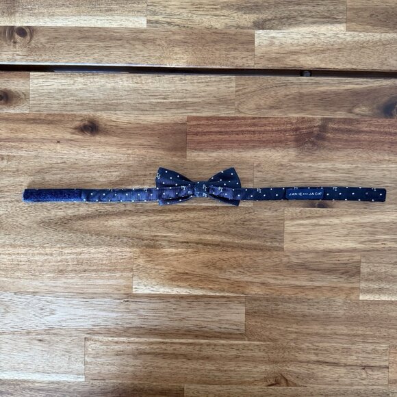 Janie and Jack Bow Tie blue Logo polka dot Infant Toddler Bowtie Classic Preppy - Picture 6 of 8